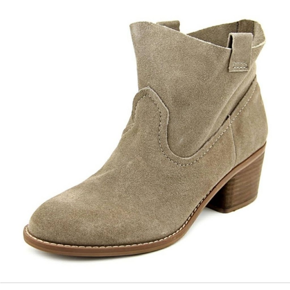 Carlos Santana Tan Leighton Suede Slouchy Low Heel Ankle Booties